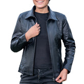 Marina Fleece Lined Women’s Real Leather Jacket